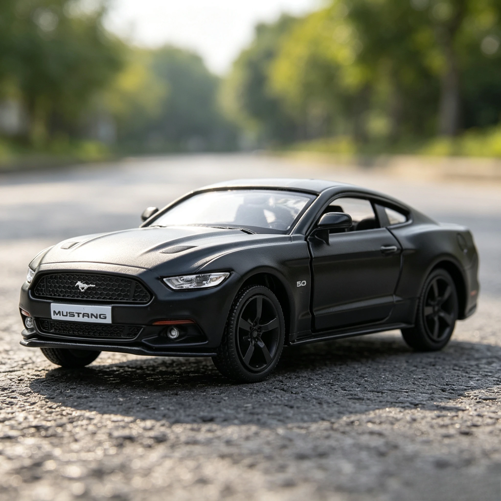 2015 Mustang GT Tricolor Alloy Car Model Sports Car Power Back Door Toy Car Gifts