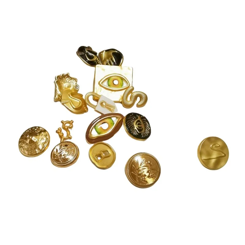 Can be Mixed 10 pcs New eyes shape gold sewing button for luxurious cashmere coat,sweater clothes