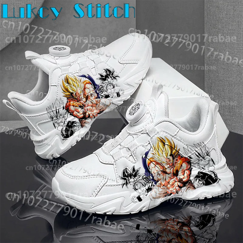 Anime Warrior Dragon Ball Kids White Sneakers Rotary Buckle Non Slip Boys Casual Shoes Gift for Him Back To School Season view 2
