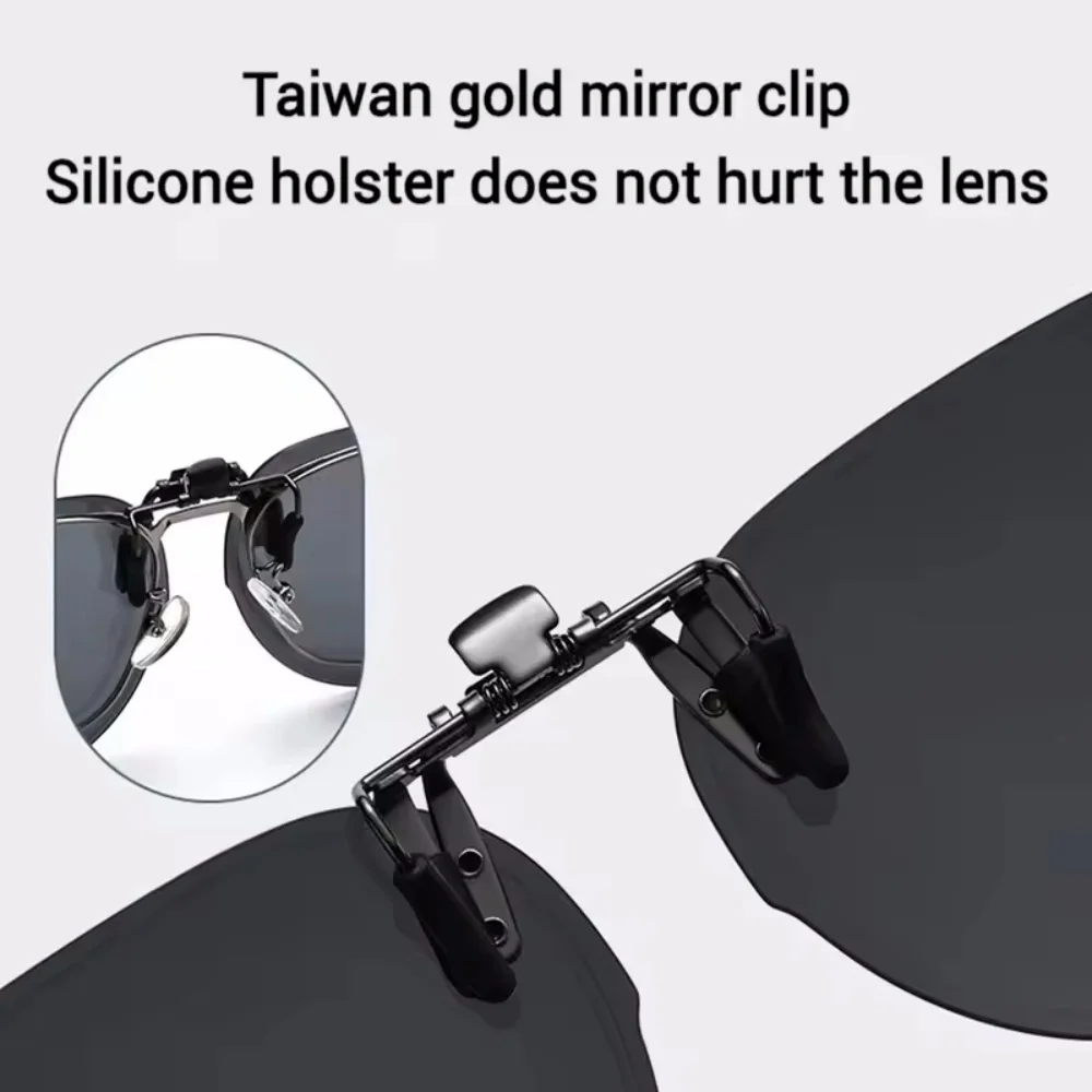Flip Up Clip on Sunglasses Polarized Anti Glare Men Driving Women Fishing UV400 Night Vision Sun Glasses Clips Universal Goggles