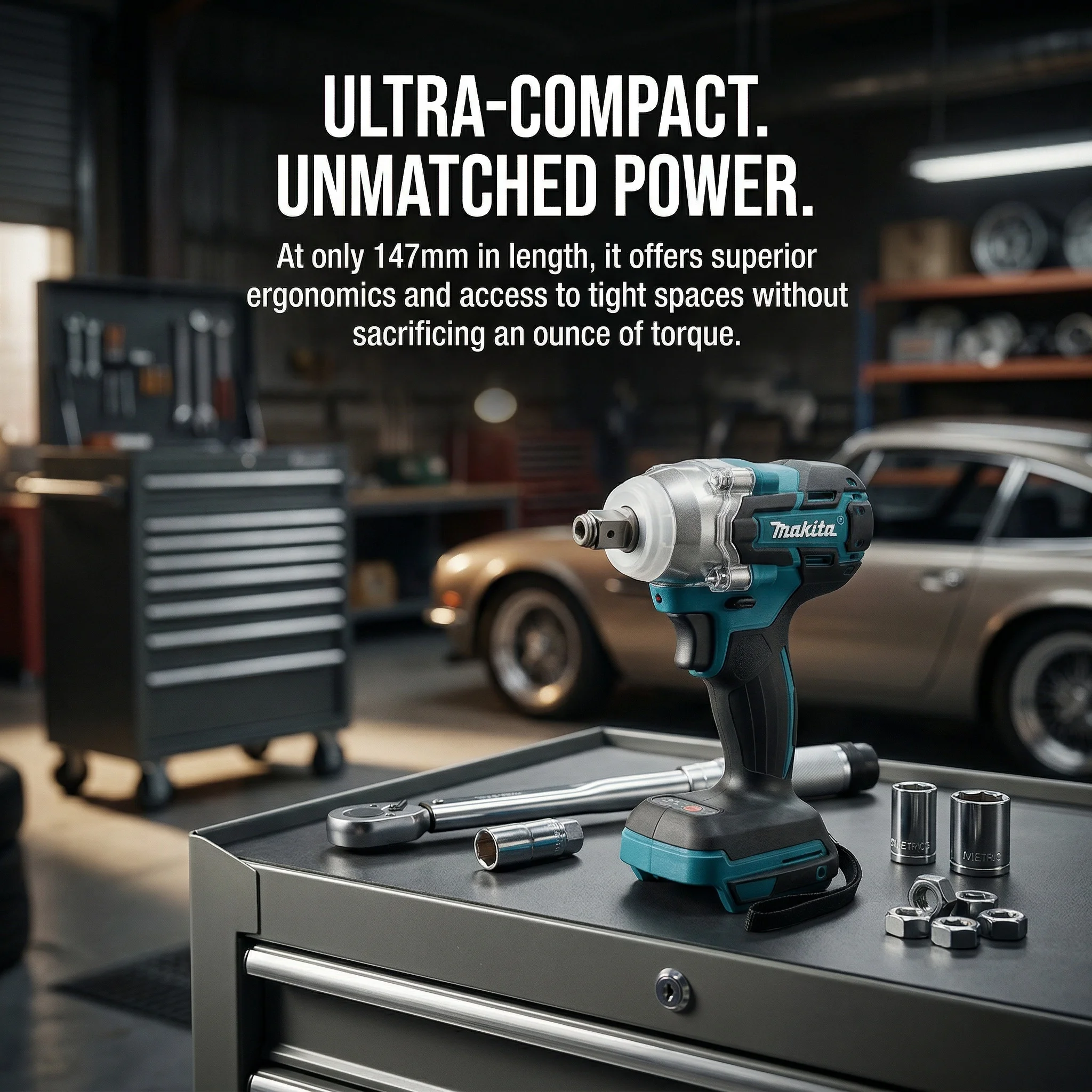 

Makita DTW285 18V Brushless Electric Screwdriver 280N.m 1/2" Socket Rechargeable Drill Driver Compatible with Makita 18V Battery