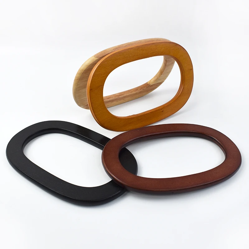 2/4Pcs Solid Wooden O Ring Bags Handle Purse Frame Woven-Bag Handles Handmade Bag Charm DIY Women's Handbag Craft Accessories