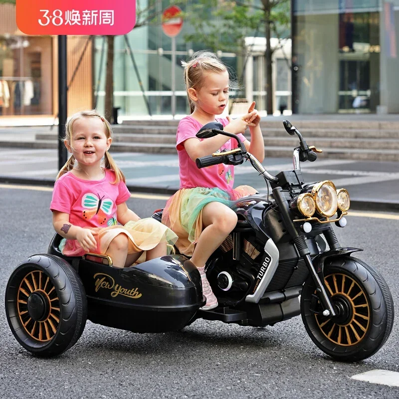 Eight GA Car Children's Electric Motor Double Seat Baby's Toy Car Boys and Girls Birthday Gift Charging Three Wheels