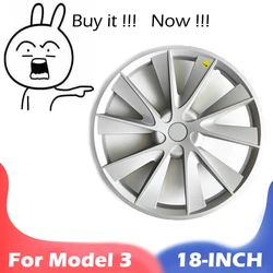 Wheel Hub Cap For Tesla Model 3 Wheel Cover Enjoliveur 18 Inch Mute Silver Wheels Model3 Car 2023 Accessories With Center Hubcap