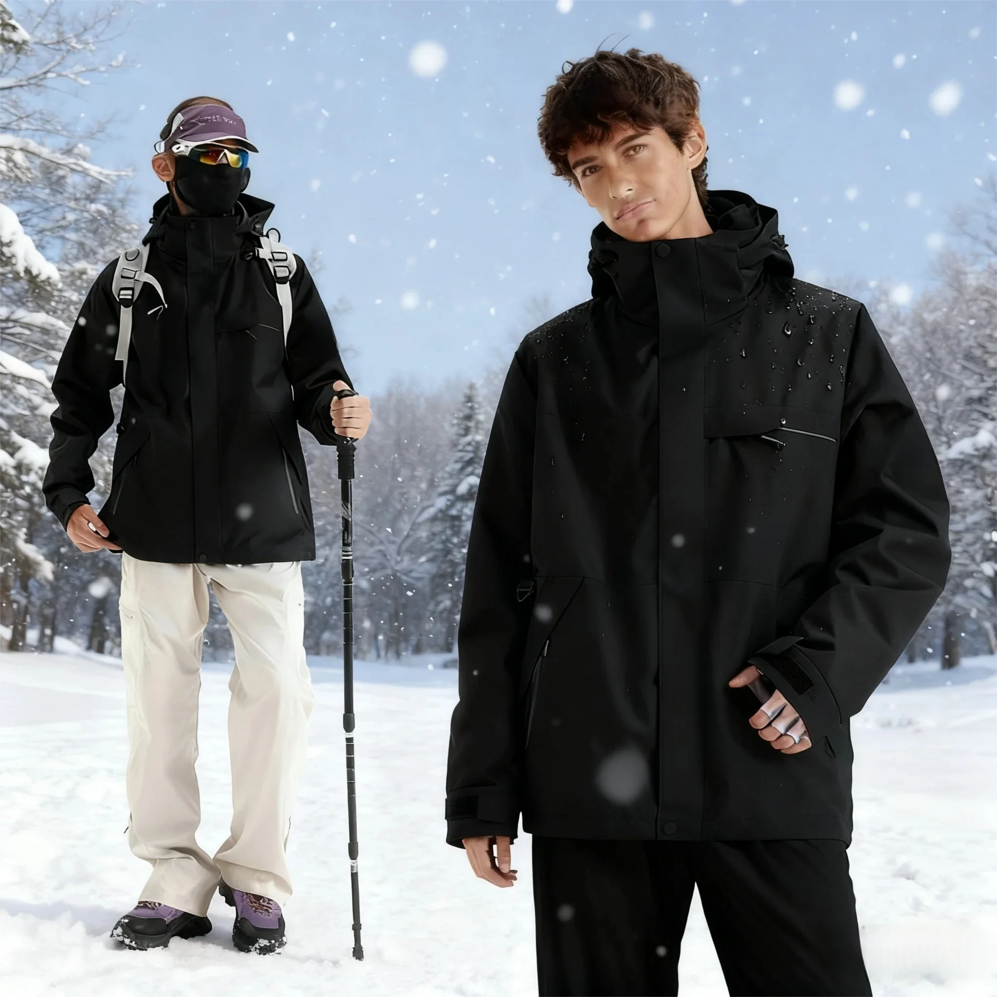 

Unisex Graphene-Infused 3-in-1 Jacket: Windproof, Waterproof & Stain-Resistant for Cycling, Hiking & Outdoor Adventures