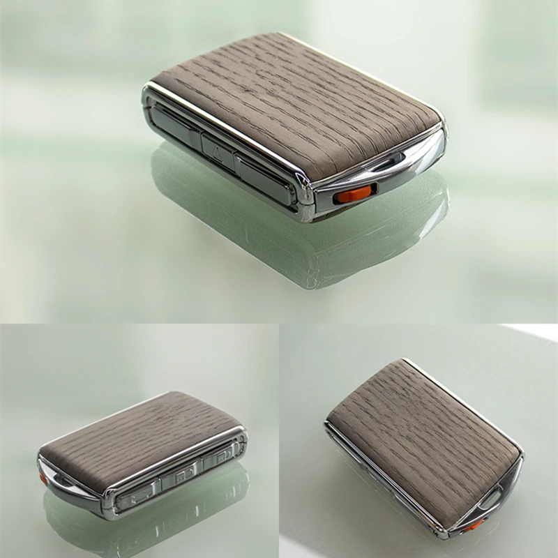 Car Leather Remote Key Case Replacement Key Cover for XC60 XC90 XC40 C40 S40 S80 S90 S60 Wooden Car Remote Key Shell Key Case