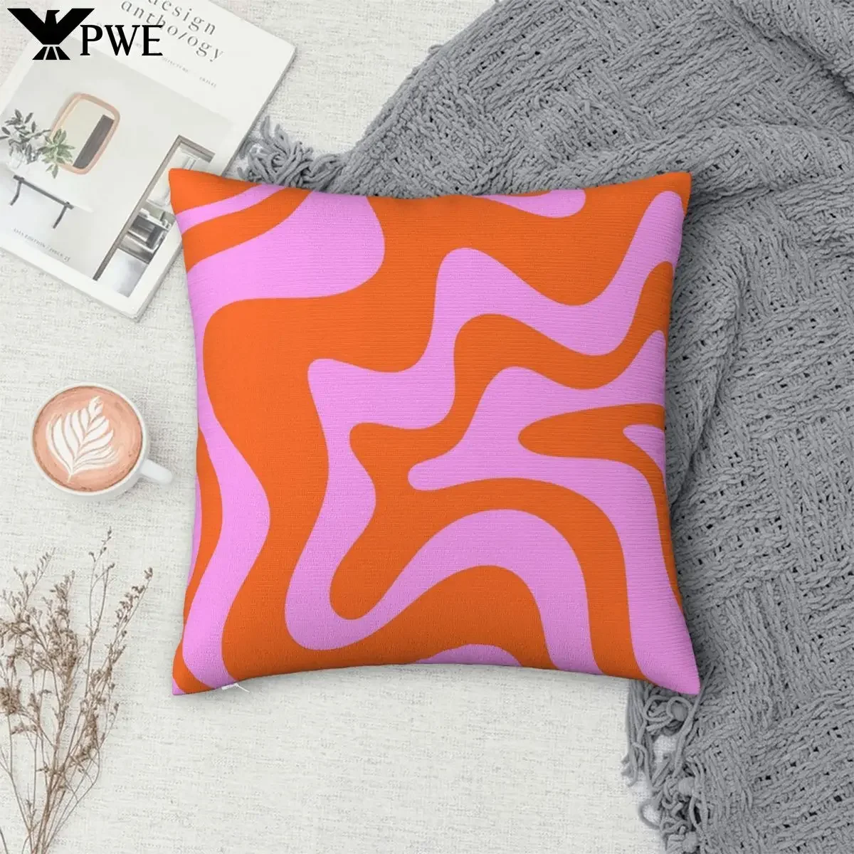 Hot Pink And Red-Orange Pillowcase Polyester Pillows Cover Cushion Comfort Throw Pillow Sofa Decorative Cushions Used for Home