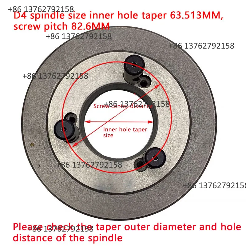 Lathe Spindle Flange Three Jaw Chuck Adapter Plate Transition Plate 160/D4 200/D4 Lathe Chuck Connecting Flange Machining