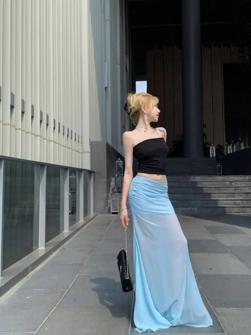 

Юбка Blue Me, длинная юбка Fi Tail, летняя модная женская юбка Dr Beach с запахом, полиэфирная ткань