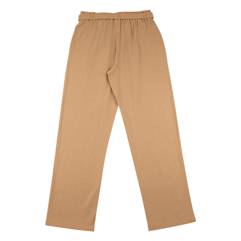 Herrenhose aus atmungsaktivem Leinen mit geradem Bein und elastischem Bund, lässige Urlaubshose für den Strand. – Detail 19