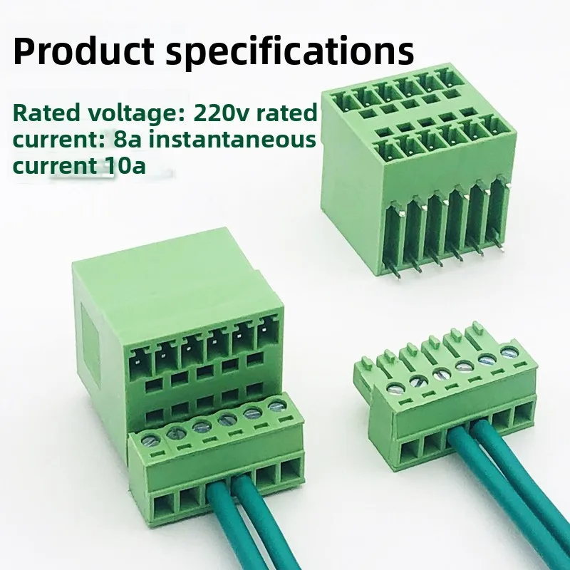 15EDGRH-3.5mm double-layer plug-in PCB terminal double-row curved pin seat with plug male and female complete set