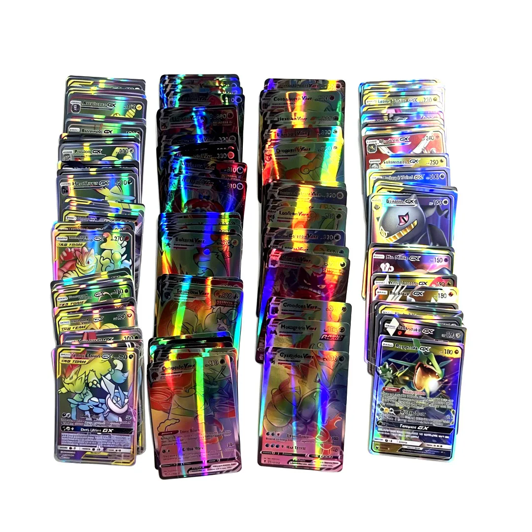 Pokémon V VMAX GX EX Karten, französische und englische Version, 60/100 Stück, holografisches, seltenes Flash-Karten-Set für Pokémon TCG Sammlung, Geschenk – Detail 3