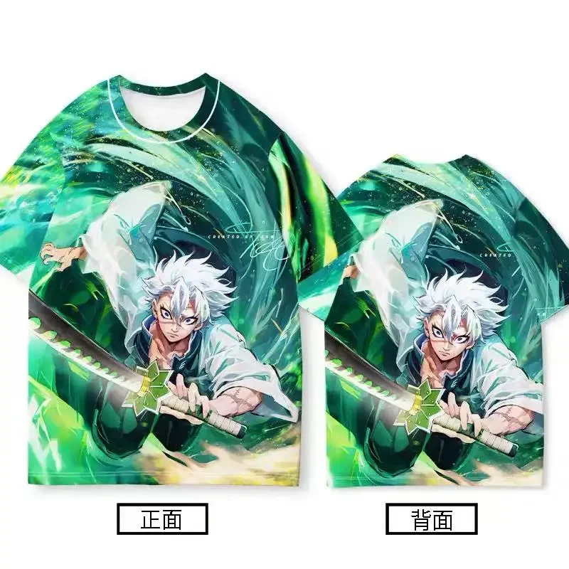 الرجال الصيف الأطفال الكرتون نمط شيطان القاتل سلسلة ثلاثية الأبعاد الطباعة الجولة الرقبة تي شيرت 2025 موضة عادية الشارع Y2KT-قميص