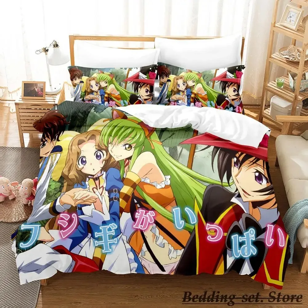 

CODE GEASS Bedding Set Single Twin Full Queen King Size Bed Set Aldult Kid Bedroom Duvetcover Sets Anime Bed twin set