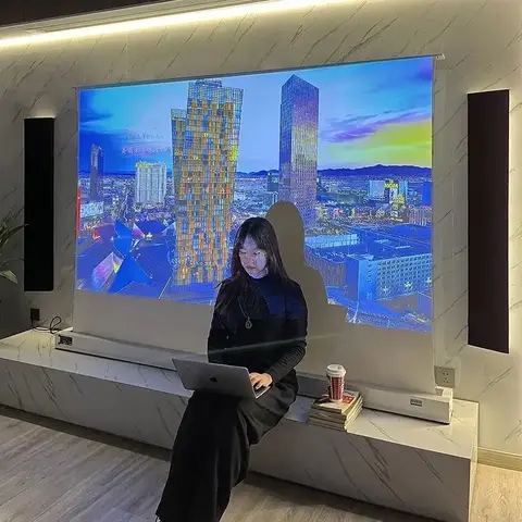 Моторизованный напольный проекционный экран Yovanxer