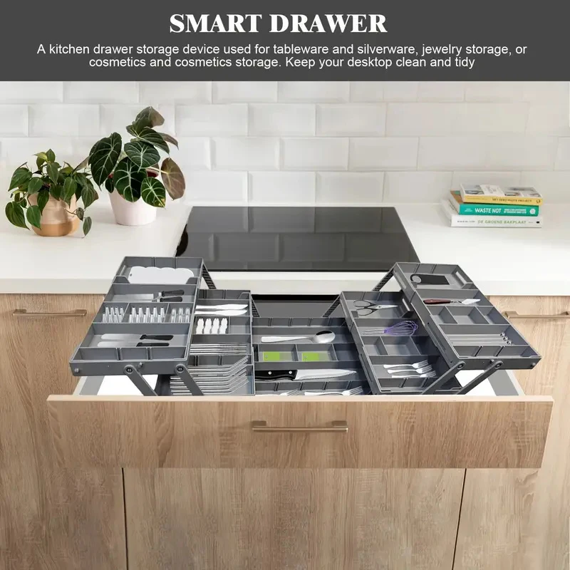 2/3 Foldable Drawer Organizer Multi Level Storage Tray Adjustable Divider Versatile Jewelry Cosmetics Drawer Organizer