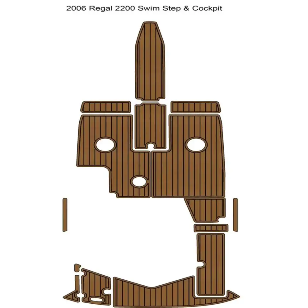 

2006 Re-gal 2200 Swim Platform Cockpit Pad Boat EVA Foam Faux Teak Deck Floor Mat Seadek Gatorstep Style Self Adhesive av1e6a