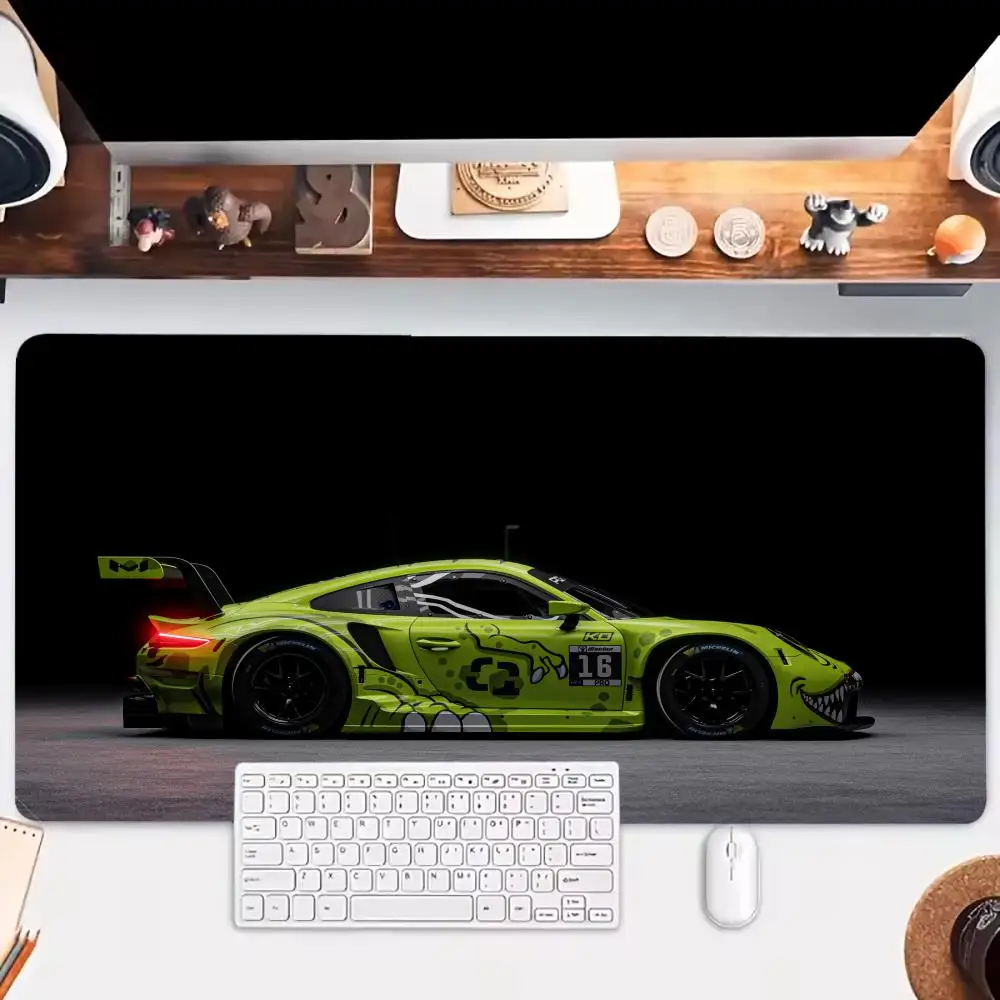 

Зеленый крутой спортивный автомобильный коврик для мыши, большие игровые коврики для мыши, нескользящий коврик для ноутбука, планшета, удлиненные коврики для ПК, игровой коврик для ноутбука