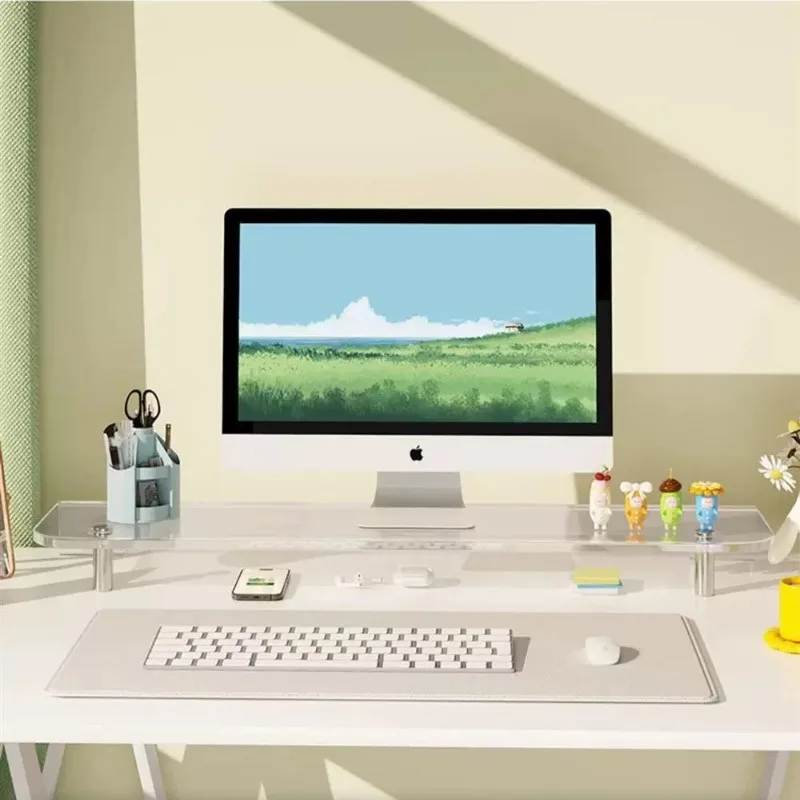 Acrylic Monitor Display Stand Office Laptop Monitors Riser Holder Desktop Computer Screen Storage Bracket Monitor Organizer Base