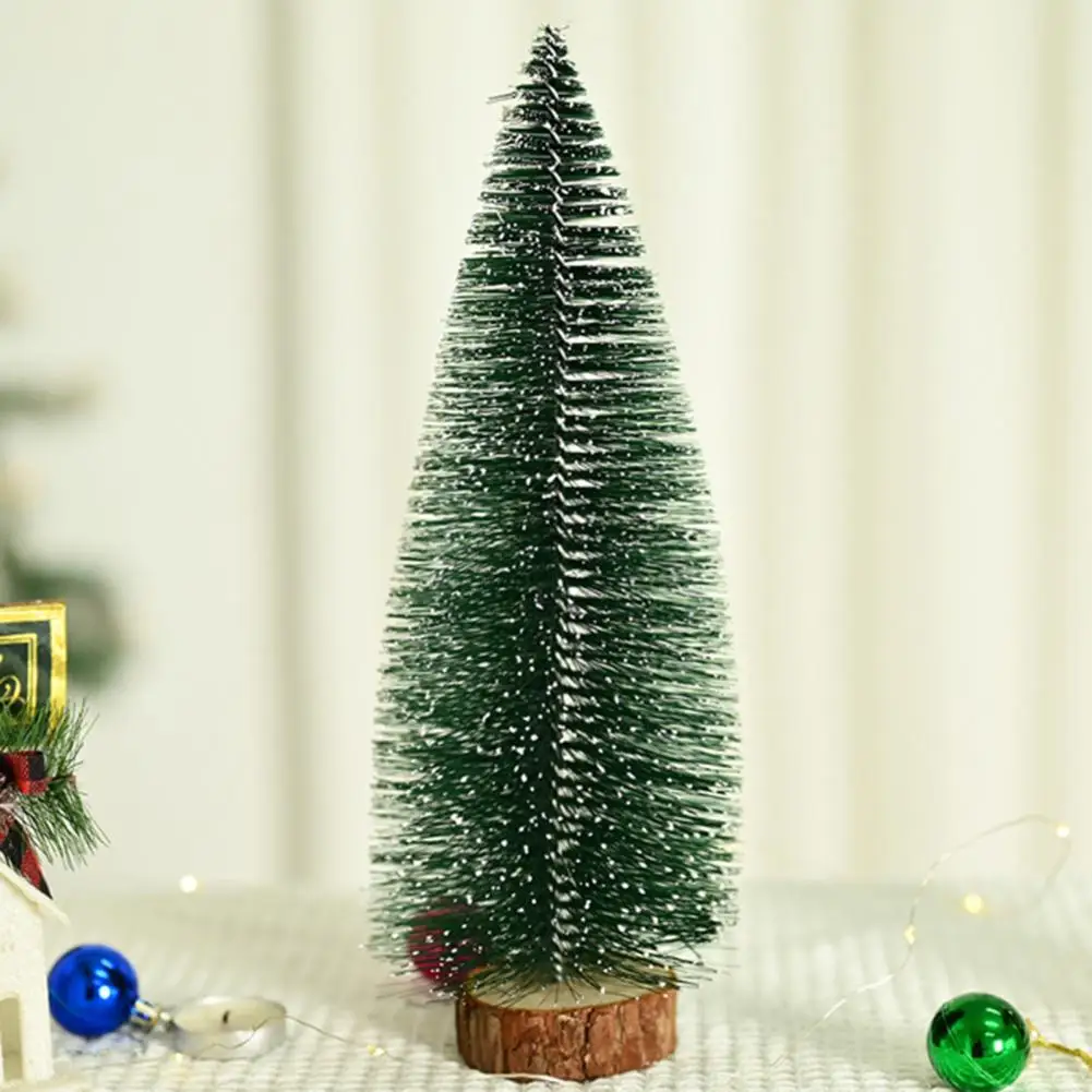 Mini-Weihnachtsbaum, künstlicher, mit Schneeflocken besetzter Weihnachtsbaum mit Tannennadel, kleiner Sisal-Weihnachtsbaum, Tischdekoration