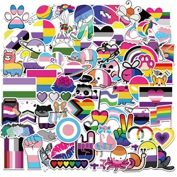 50/100pcs Cartoon Pride Stickers Rainbow Sticker Colorful Waterproof PVC Decals for Water Bottle Laptop Motor Phone