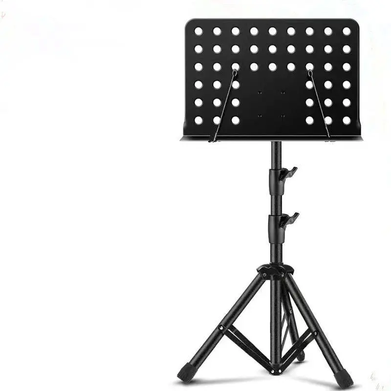 Portable thickened and liftable music stand Guitar Guzheng Erhu music stand Can clip mobile phone microphone Multifunctional