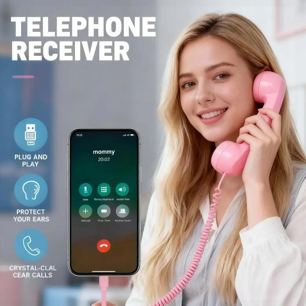 with Microphone Phone Handset Wireless Telephone Style Landline Handle Receiver Black Color Bluetooth Telephone Handset