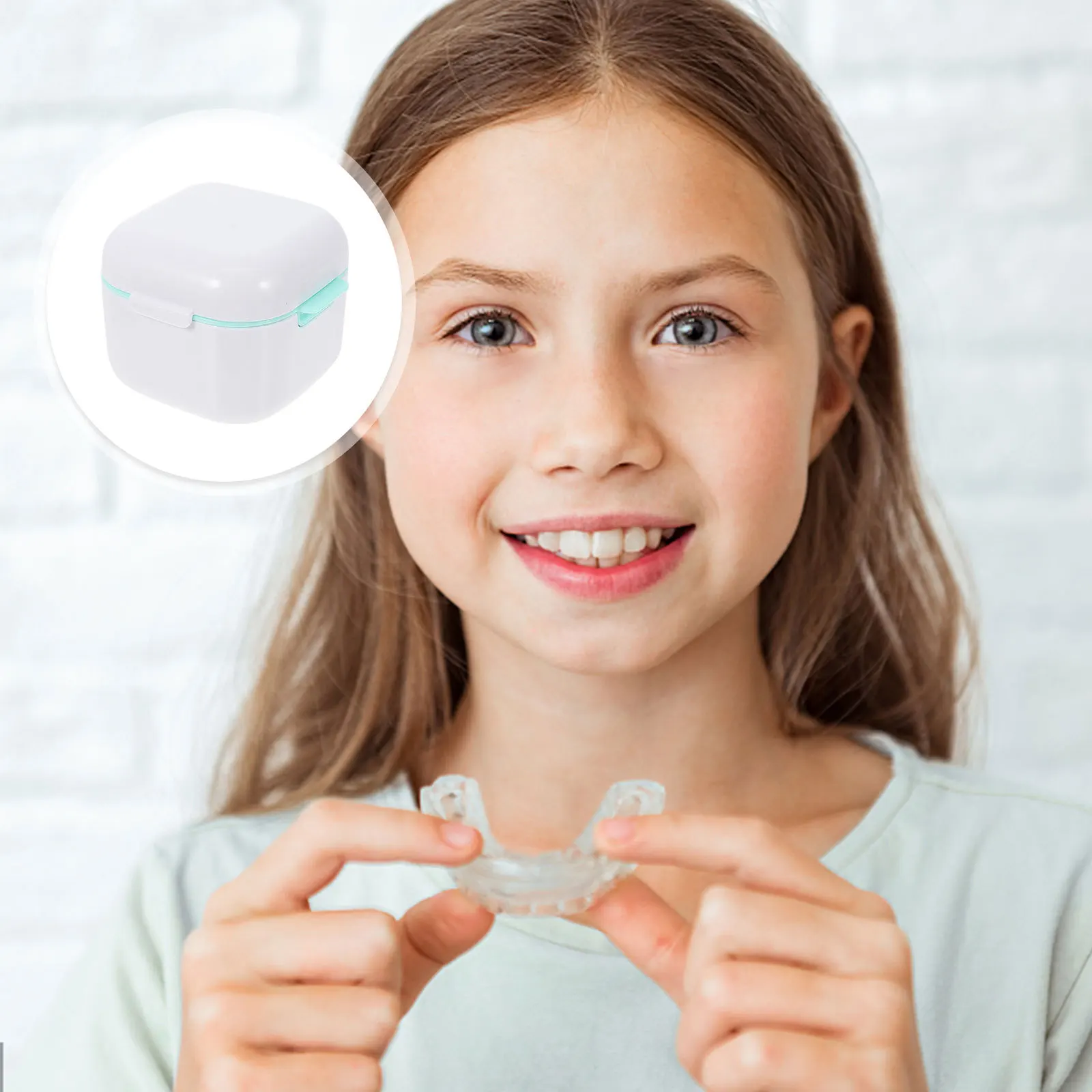 

Portable Denture Case Multi-Functional Retainer Box for Orthodontic Retainers Mouth Guards Jewelry Protection on The Go