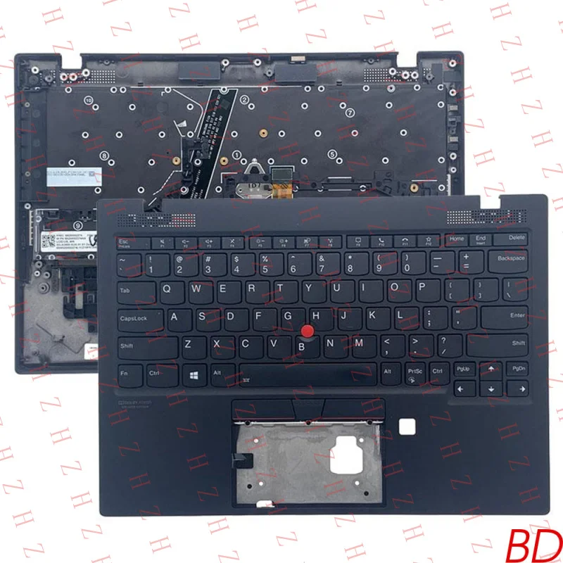 P+ 5M11B38317 Palmrest Shell With Backlit Keyboard For Lenovo Thinkpad X1 Nano Gen1