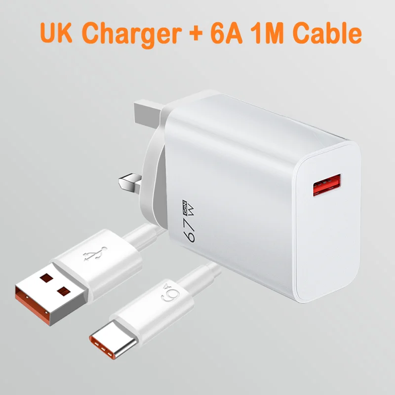 67W USB-snellader voor Xiaomi 14 13 12 11 10 Ultra Redmi Note 12T 13 Pro Turbo Quick Charge Type C-kabel Snellaadadapter