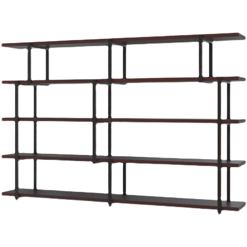 

American retro solid wood floor-to-ceiling multi-layer shelf bookshelf loft living room storage rack office partition