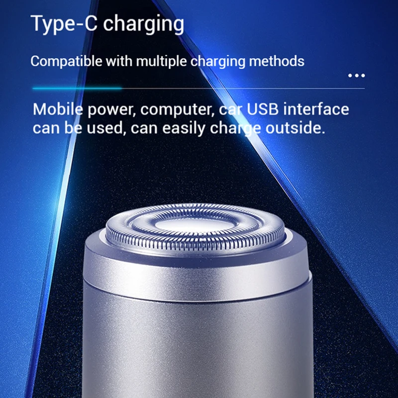 Alat cukur listrik USB kecil tampilan digital cerdas logam portabel pengisian cepat secara keseluruhan IPX7 pencukur daya kuat tahan air