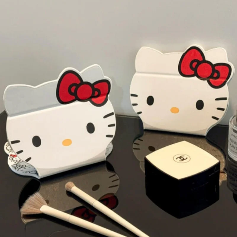 

Милое портативное складное настольное зеркальце Hello Kitty, компактное, для путешествий, для макияжа, подарок на день рождения для моей девушки