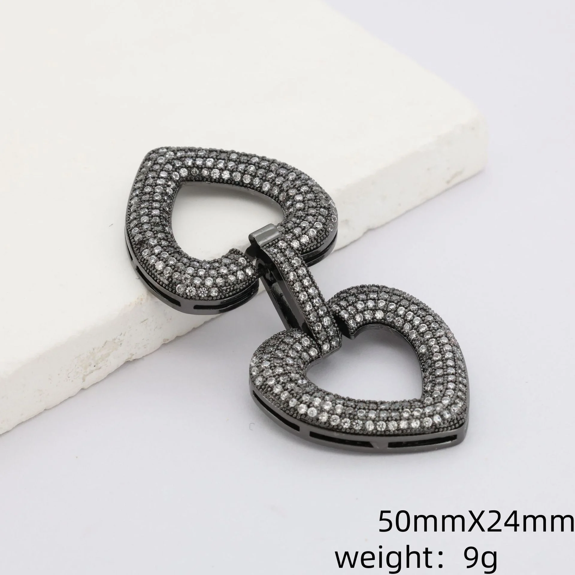 1 Piece Elegant Trendy Fashionable Full-set Zirconia Heart-shaped 8-shaped Clasp DIY Jewelry Pearl Necklace Connector Accessory