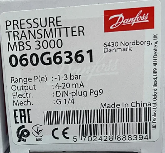 

For DANFOSS MBS3000 060G6361 060G6153 060G3502 060G1116 060G6506 Pressure Change Feed Oil Pressure Hydraulic 1 PIECE