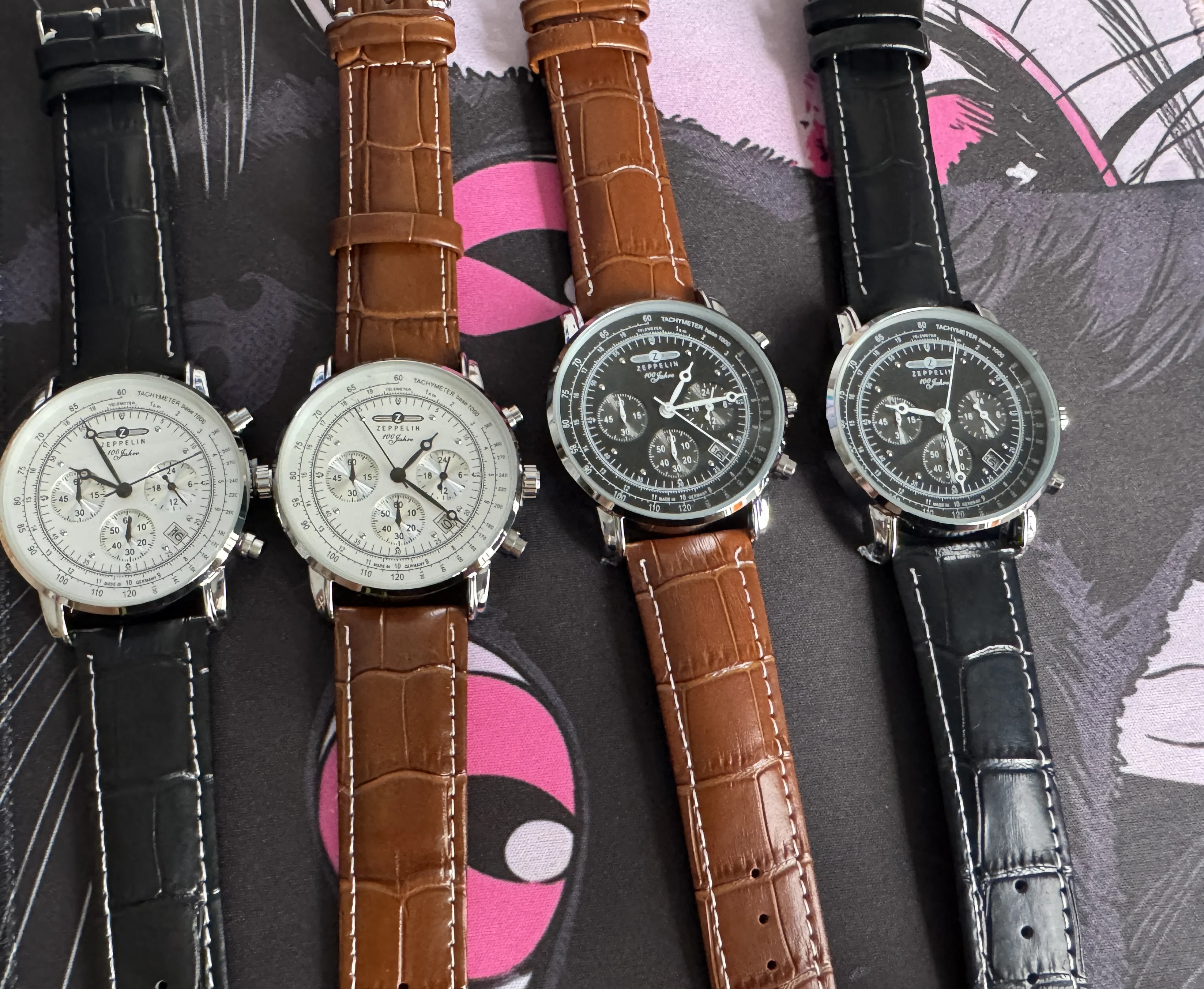 Three eyed, six needle round quartz men's business bestseller timing watch