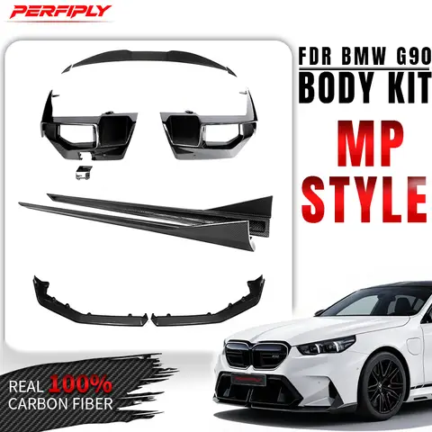 1 Set Real Dry Carbon Fiber MP Style Full Body Kit For BMW G90 2024+ Front Lip Side Skirts Rear Diffuser Exterior Upgrade