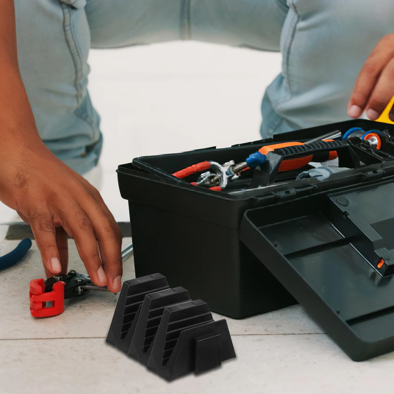 

12Pcs Wrench Organizer Rack Compact Modular Plastic Tool Storage Tray for Wrenches Fast Access and Neat Arrangement in Workshops