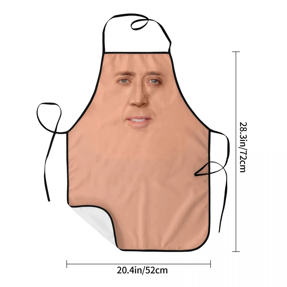 Nicolas Cage Face Polyester Aprons 52*72cm Cuisine Grill Baking Bib Tablier Restaurant Pinafores for Chef Barista