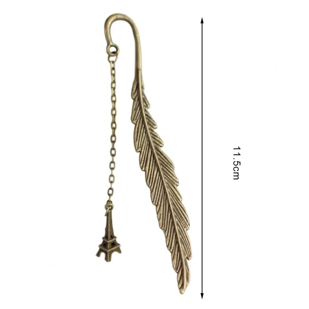 Metal Feather Bookmarks with Tassel Vintage Style Reading Alloy Feather Cutout Bookmark