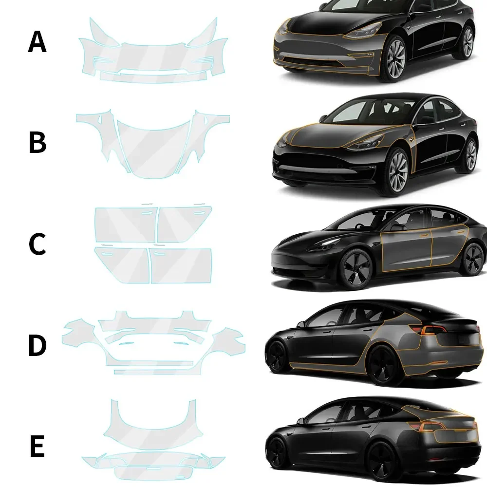 9Mil PPF For Model 3 2020-2023 Anti-Scratch Paint Protection Film Car Body Pre-cut PPF Clear Bra Resistant Invisible Cover
