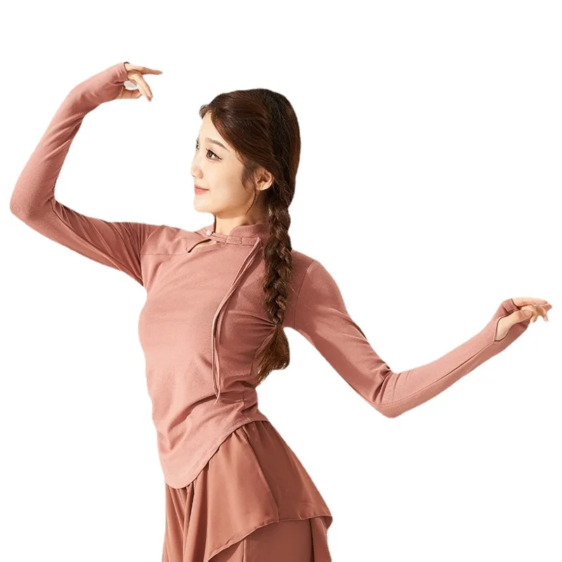 Practice clothes Female adult stand-up collar Improved cheongsam Modern dance Classical dance clothing Body clothes