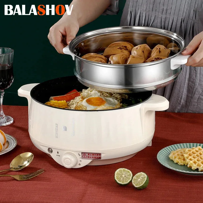 Multi Cooker Multifunctional Electric Pan Non-stick Cookware Rice Cooker Multi Ramen Soup Hotpot for Dormitory Kitchen 220V EU