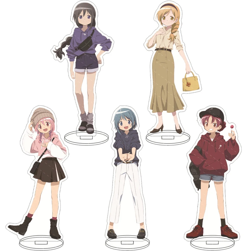16CM Anime Figure Puella Magi Madoka Magica Kaname Madoka Miki Sayaka Akemi Homura Tomoe Mami Cos Acrylic Stand Ornaments