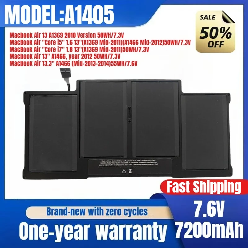 Battery for  A1405 Macbook Air A1466 A1369 A1377 A1496 Laptop Battery Replacement Battery Original  Low Price