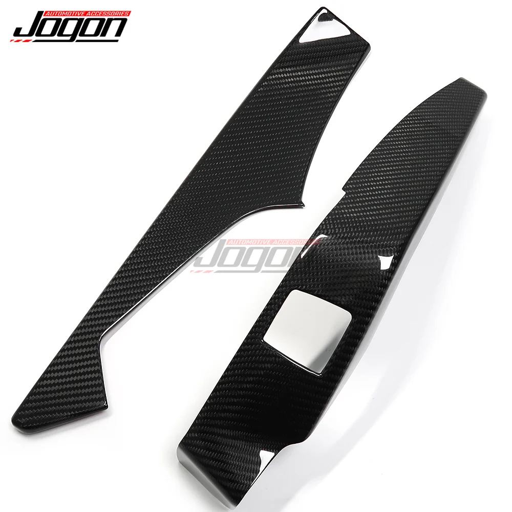 Carbon Fiber Trim For Chevrolet Chevry Corvette C7 ZR1 Z06 2014-2018 2019 Car Door Panel Armrest Cover Window Lift Switch Frame