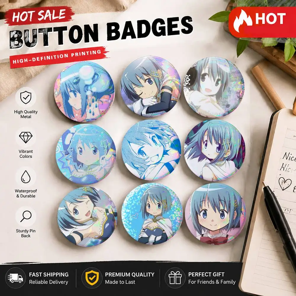 Character-R S-Sayaka Mik Anime Round Badges, Brooches, Clothing Accessories, Birthday Gifts, Anime Conventions