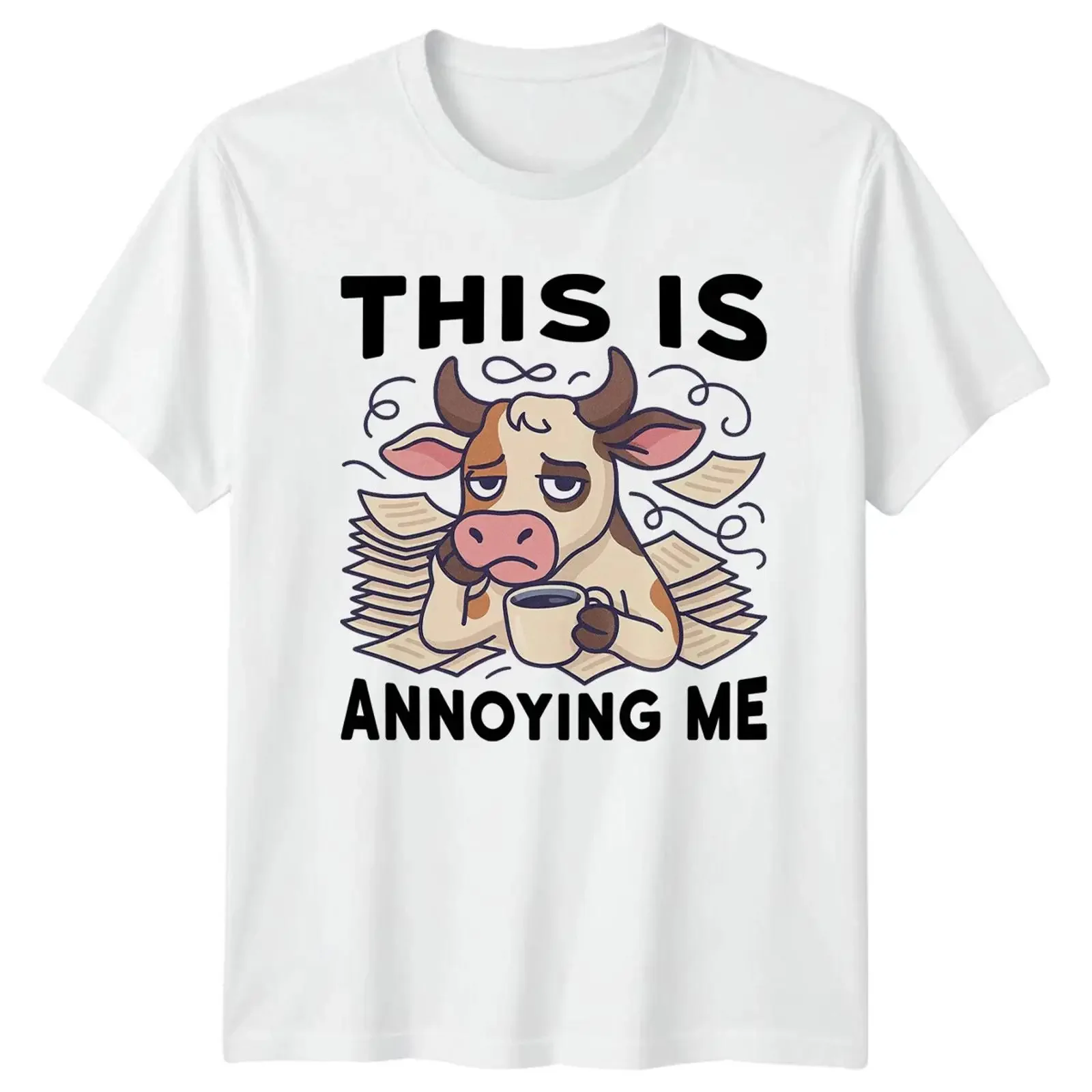 This Is Annoying Me Cow Office Humor T Shirt Herren Damen Grafik vintage Washed homme Stylish Comfortable designer clothes