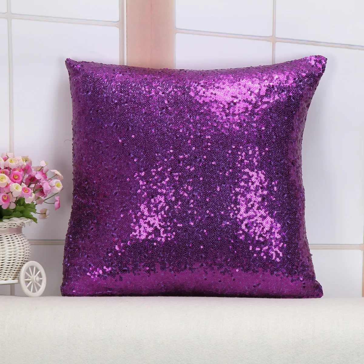 Cushion Cover 45*45cm Luxury Mermaid Glitter Pillowcase With Sequin Throw Pillow Cover Home Decor Pillow Case For Sofa Office