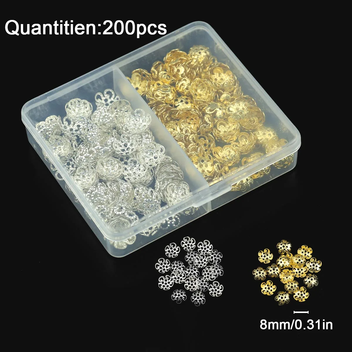 Box Diy Schmuck Materialien Zubehör Karabinerverschluss Biegeringe Ohrringverschlüsse Stopper Crimp Tube Clamshell Bead Flat Head Eye Pin